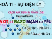 Axit mạnh, yếu, Bazơ mạnh, yếu: Cách xác định & Phân biệt (Hóa 11)